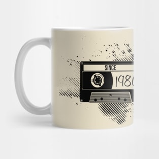 1980s Vintage, 80s Black Cassette Mug